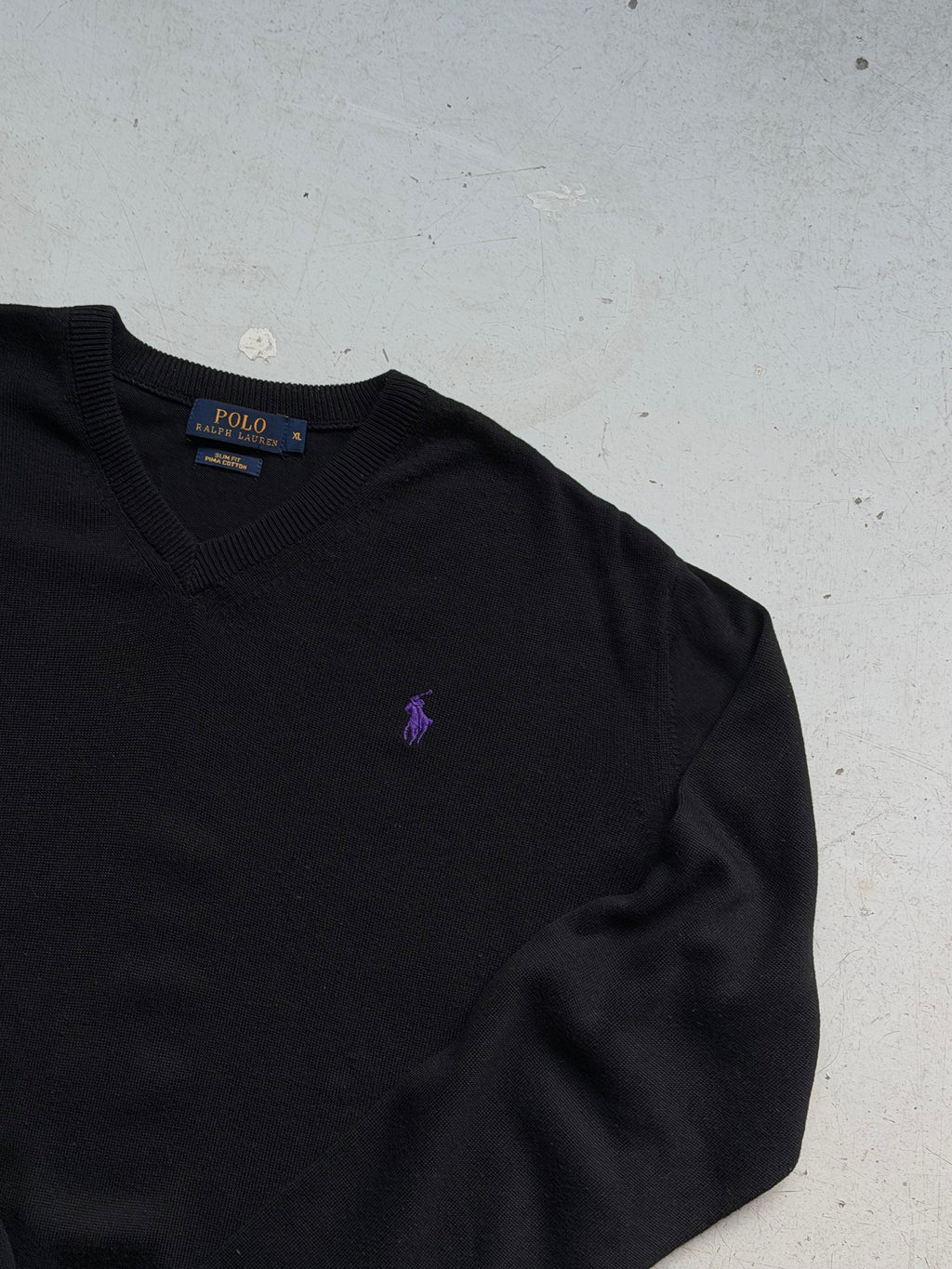 Polo Ralph Lauren | V-neck strik | Sort | L