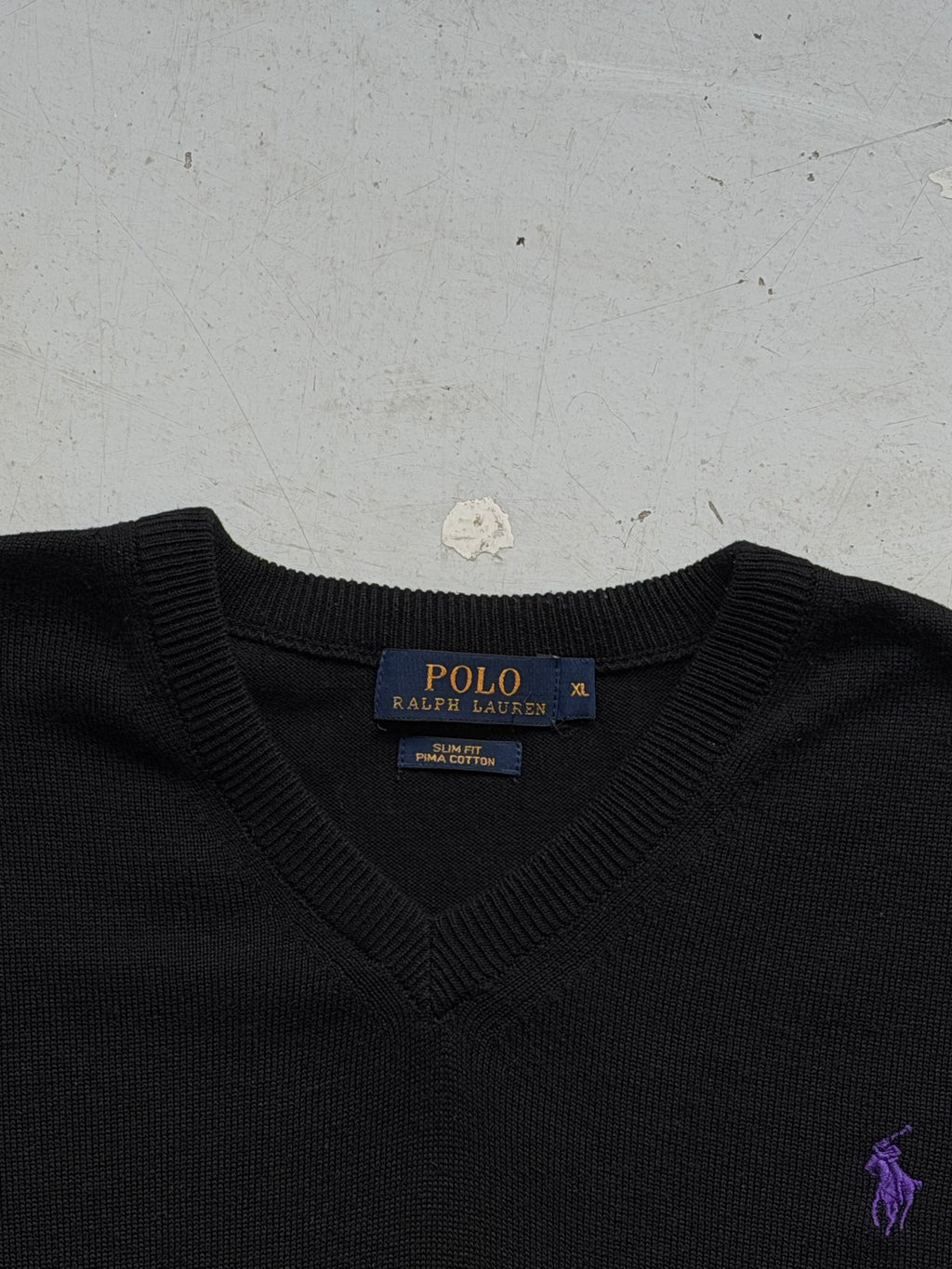 Polo Ralph Lauren | V-neck strik | Sort | L