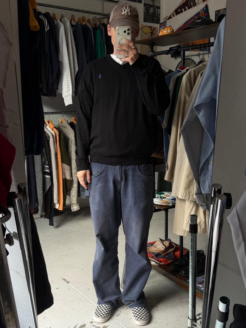 Polo Ralph Lauren | V-neck strik | Sort | L
