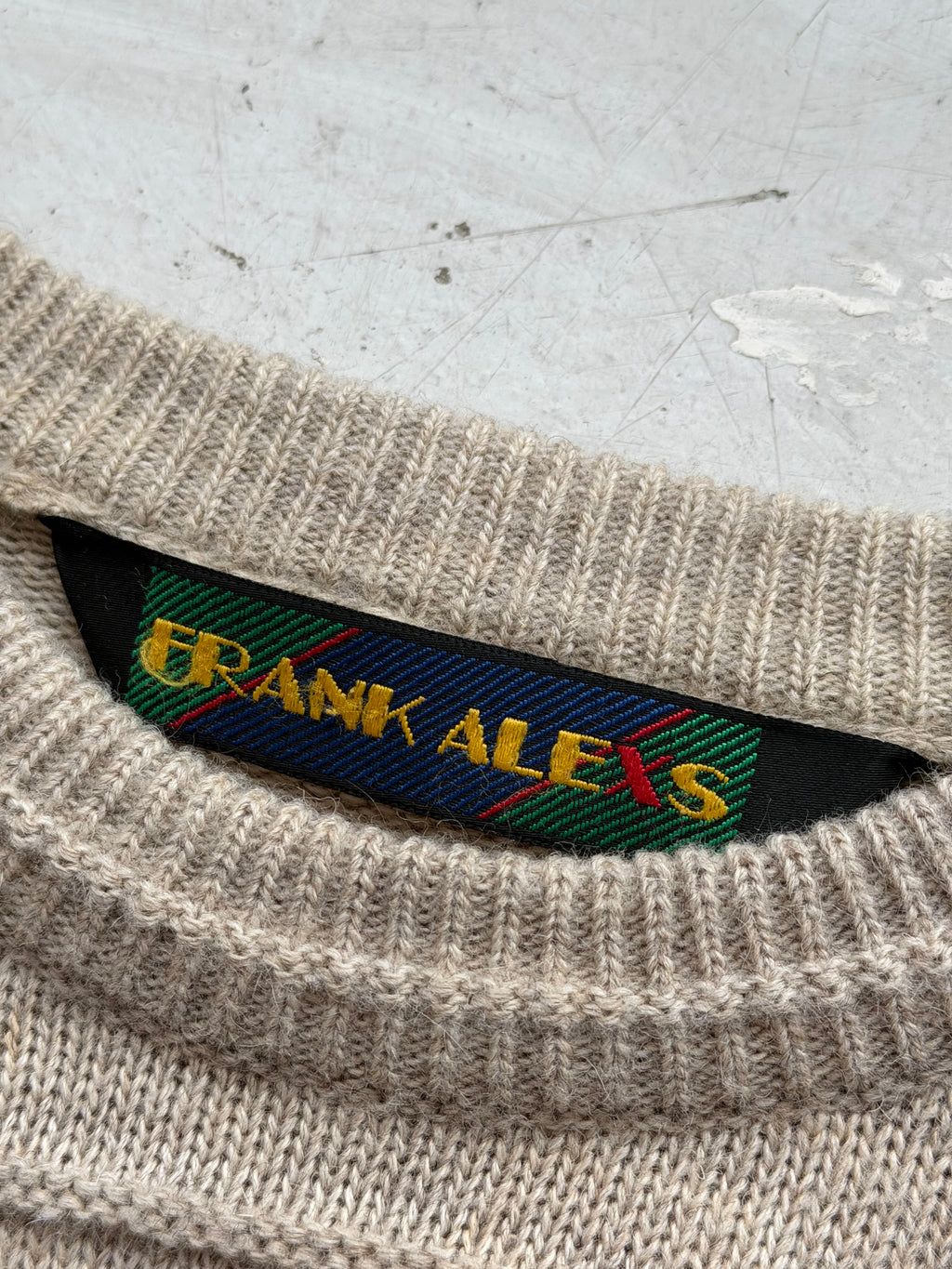 Frank Alex | Vintage mønsterstrik | Beige multicolor | M