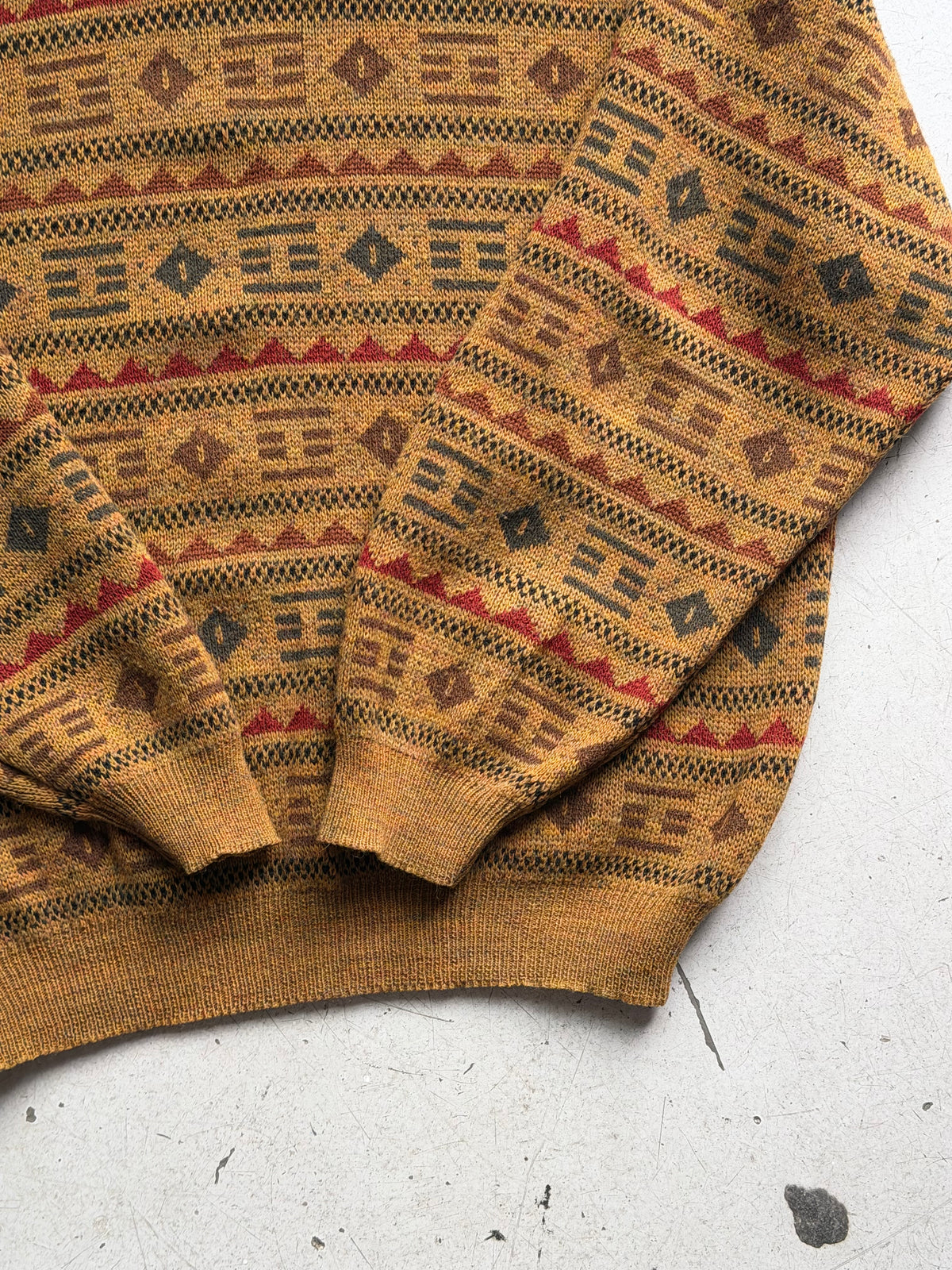Giramondo | Vintage mønsterstrik | Brun multicolor | M