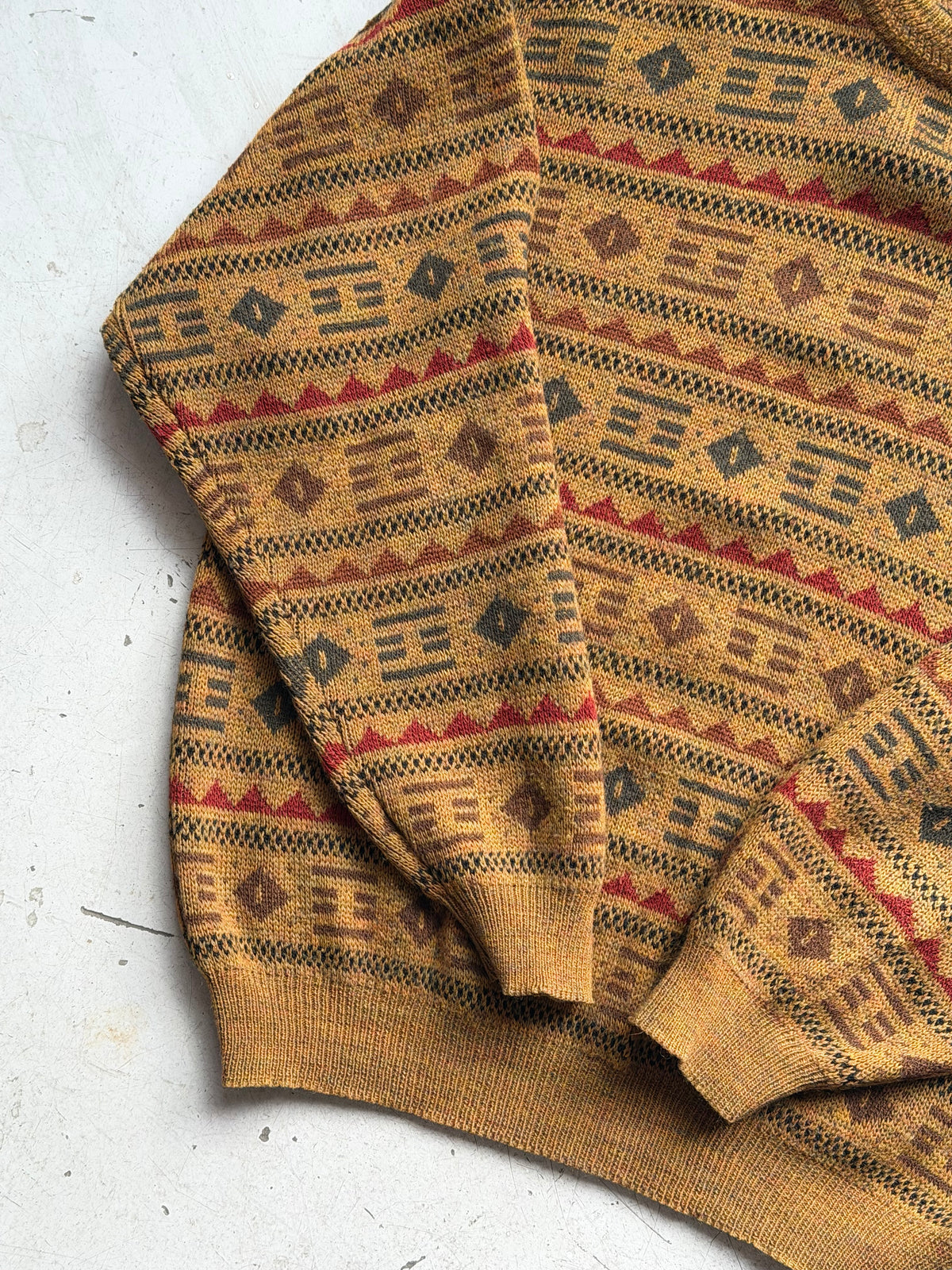 Giramondo | Vintage mønsterstrik | Brun multicolor | M