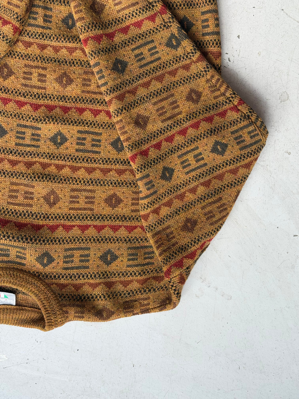 Giramondo | Vintage mønsterstrik | Brun multicolor | M