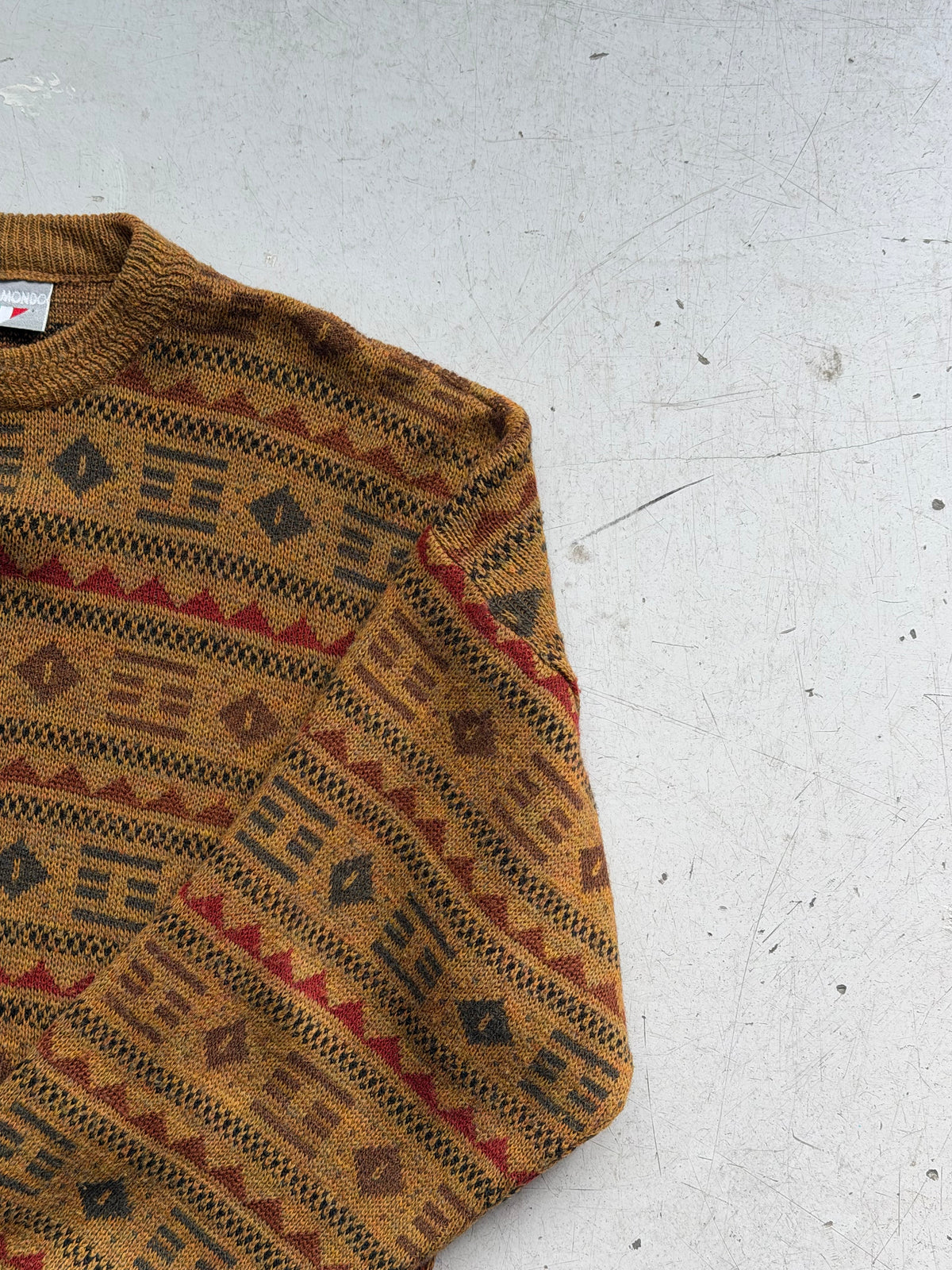 Giramondo | Vintage mønsterstrik | Brun multicolor | M