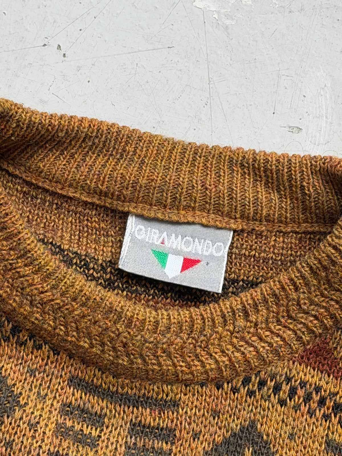 Giramondo | Vintage mønsterstrik | Brun multicolor | M