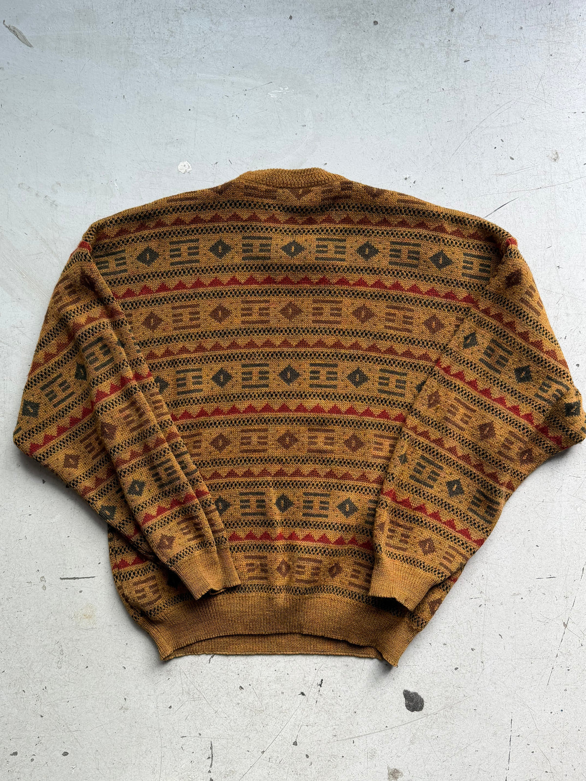 Giramondo | Vintage mønsterstrik | Brun multicolor | M