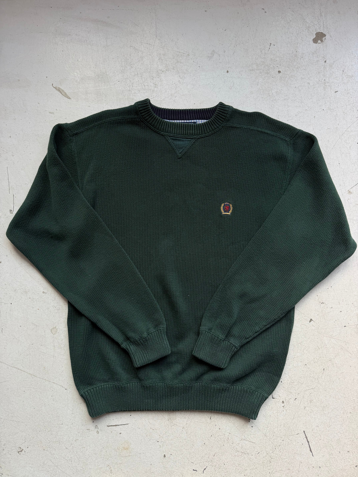 Tommy Hilfiger | Vintage striktrøje | Mørkegrøn | M