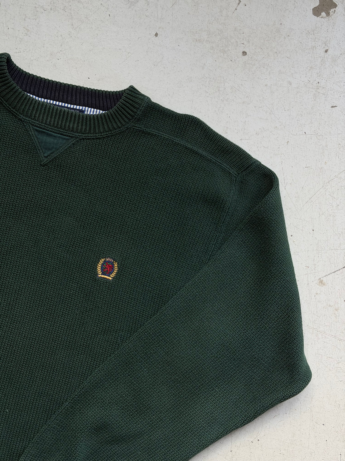 Tommy Hilfiger | Vintage striktrøje | Mørkegrøn | M