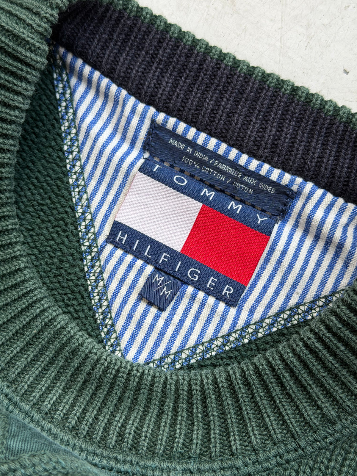 Tommy Hilfiger | Vintage striktrøje | Mørkegrøn | M