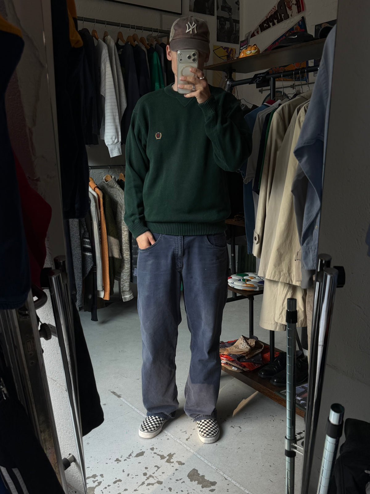 Tommy Hilfiger | Vintage striktrøje | Mørkegrøn | M
