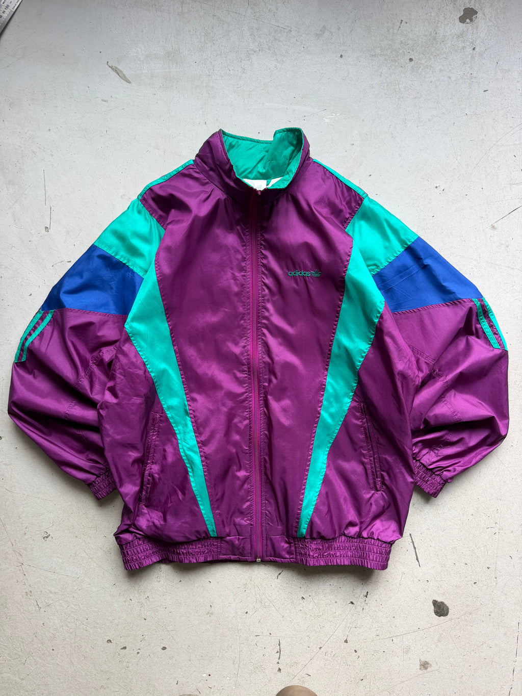 Adidas | Vintage 90s Track Jacket | Lilla/Grøn | M