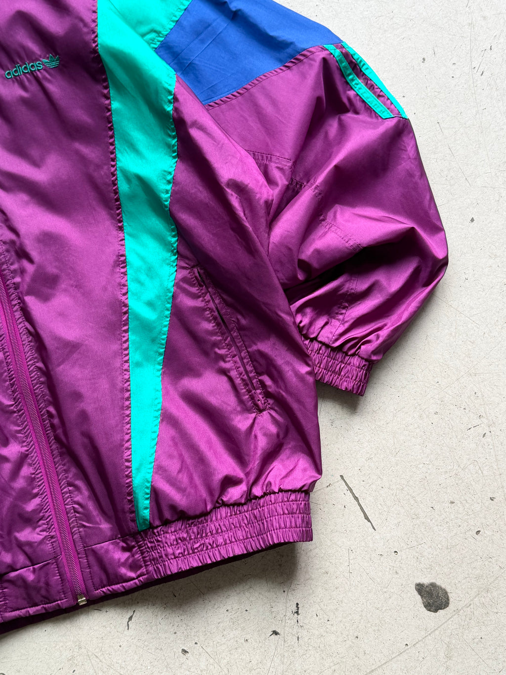 Adidas | Vintage 90s Track Jacket | Lilla/Grøn | M