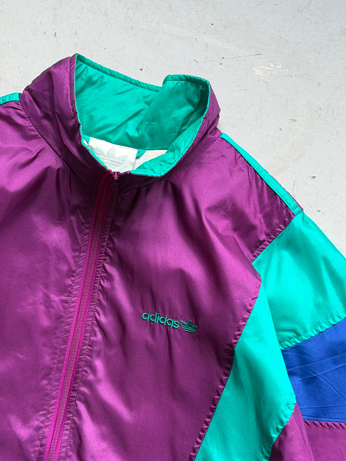 Adidas | Vintage 90s Track Jacket | Lilla/Grøn | M
