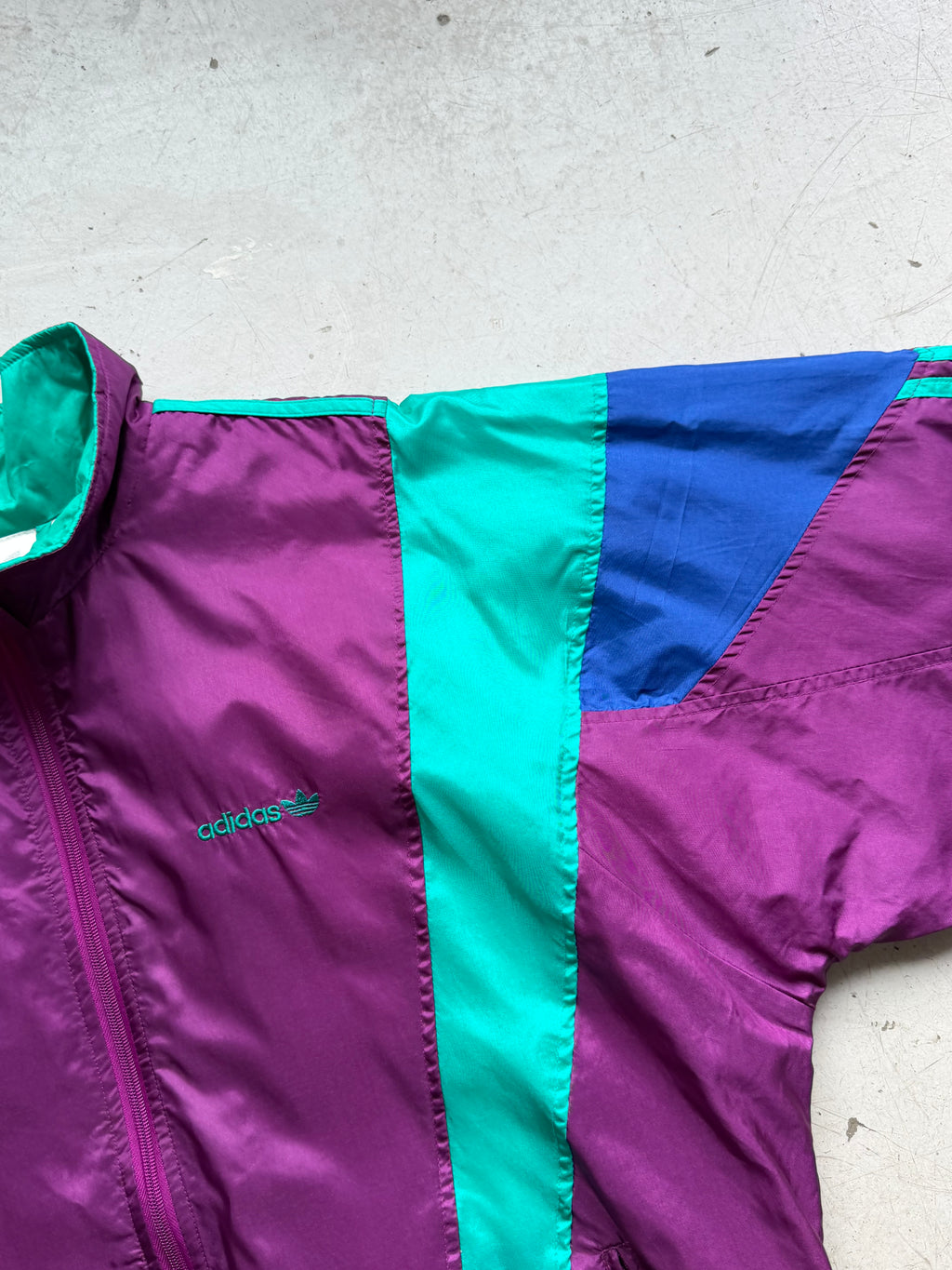 Adidas | Vintage 90s Track Jacket | Lilla/Grøn | M