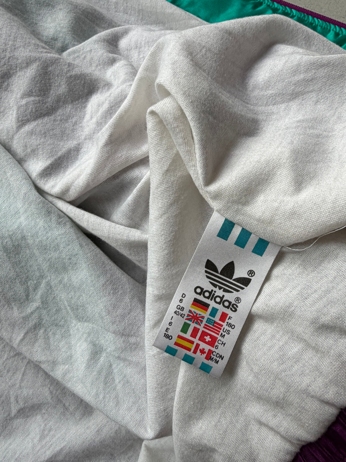 Adidas | Vintage 90s Track Jacket | Lilla/Grøn | M
