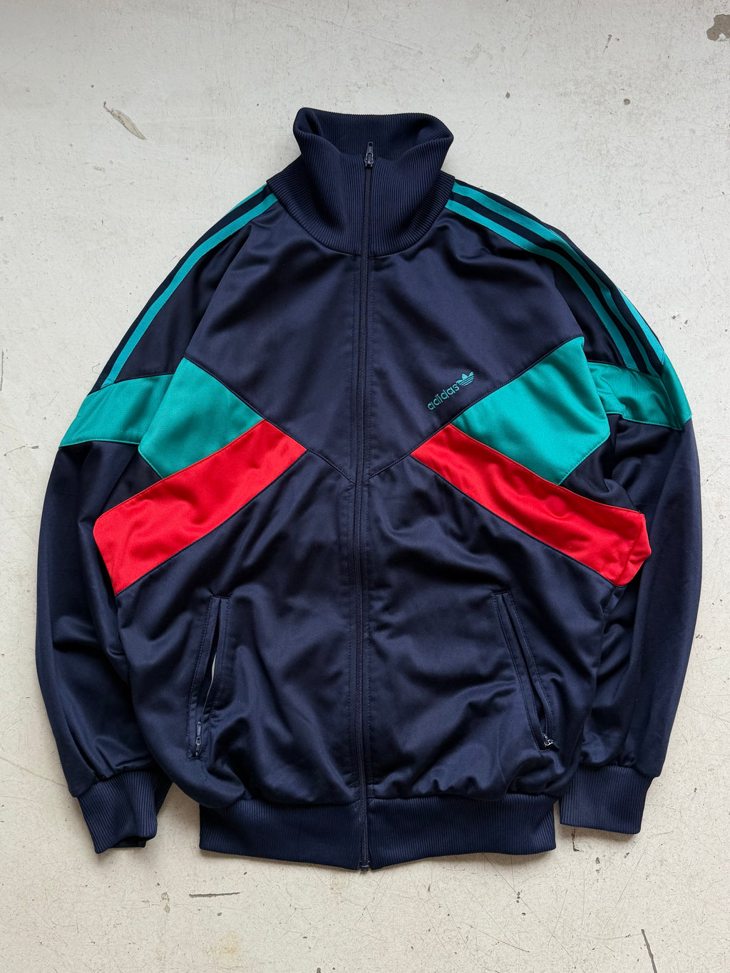 Adidas | Vintage Track Jacket | Navy/Grøn/Rød | M