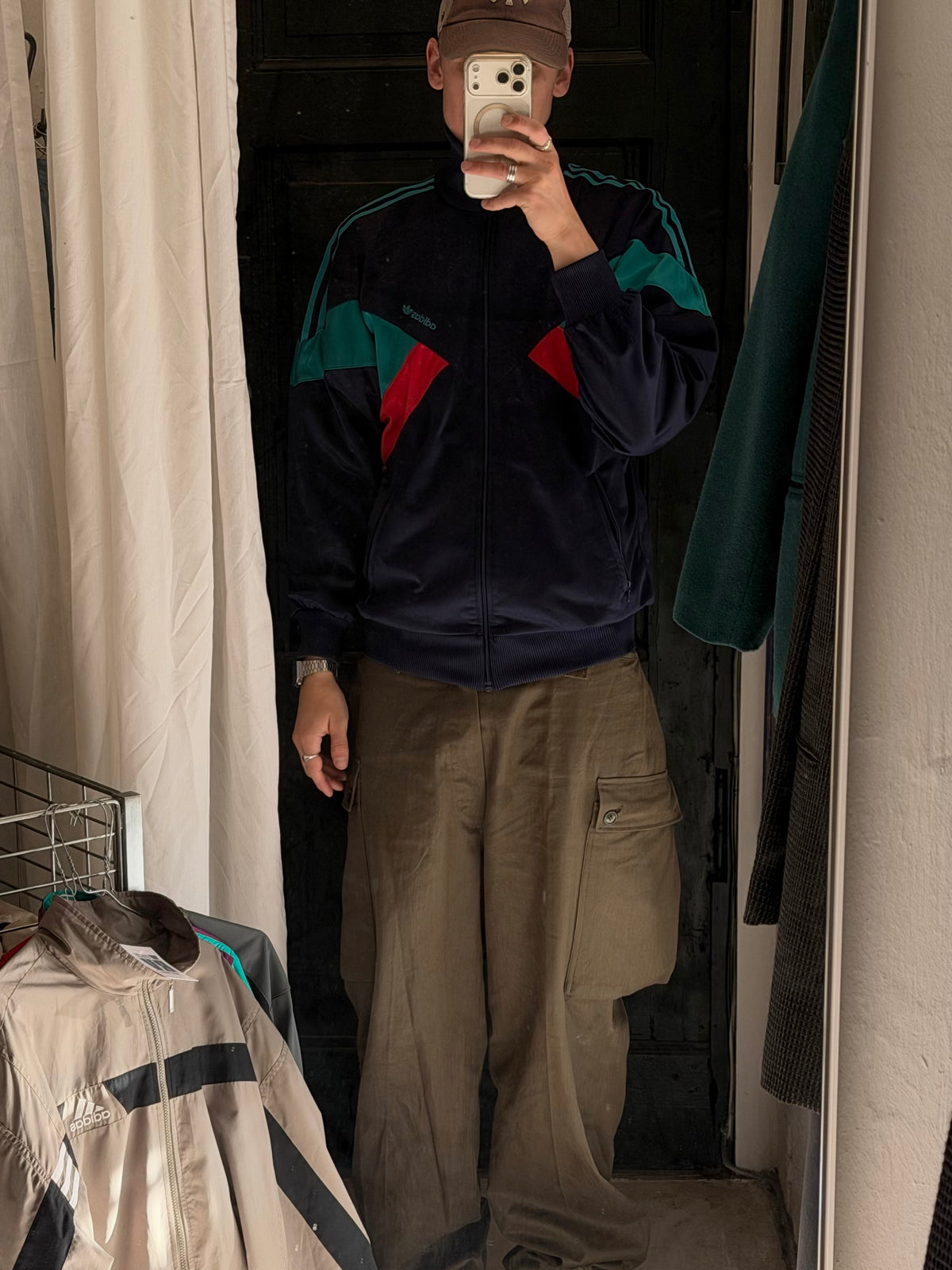 Adidas | Vintage Track Jacket | Navy/Grøn/Rød | M
