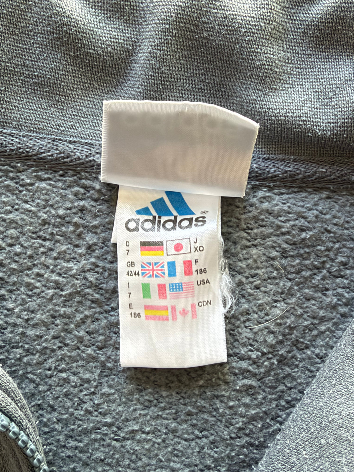 Adidas | Vintage 1/4 zip sweatshirt | Grå/creme | L