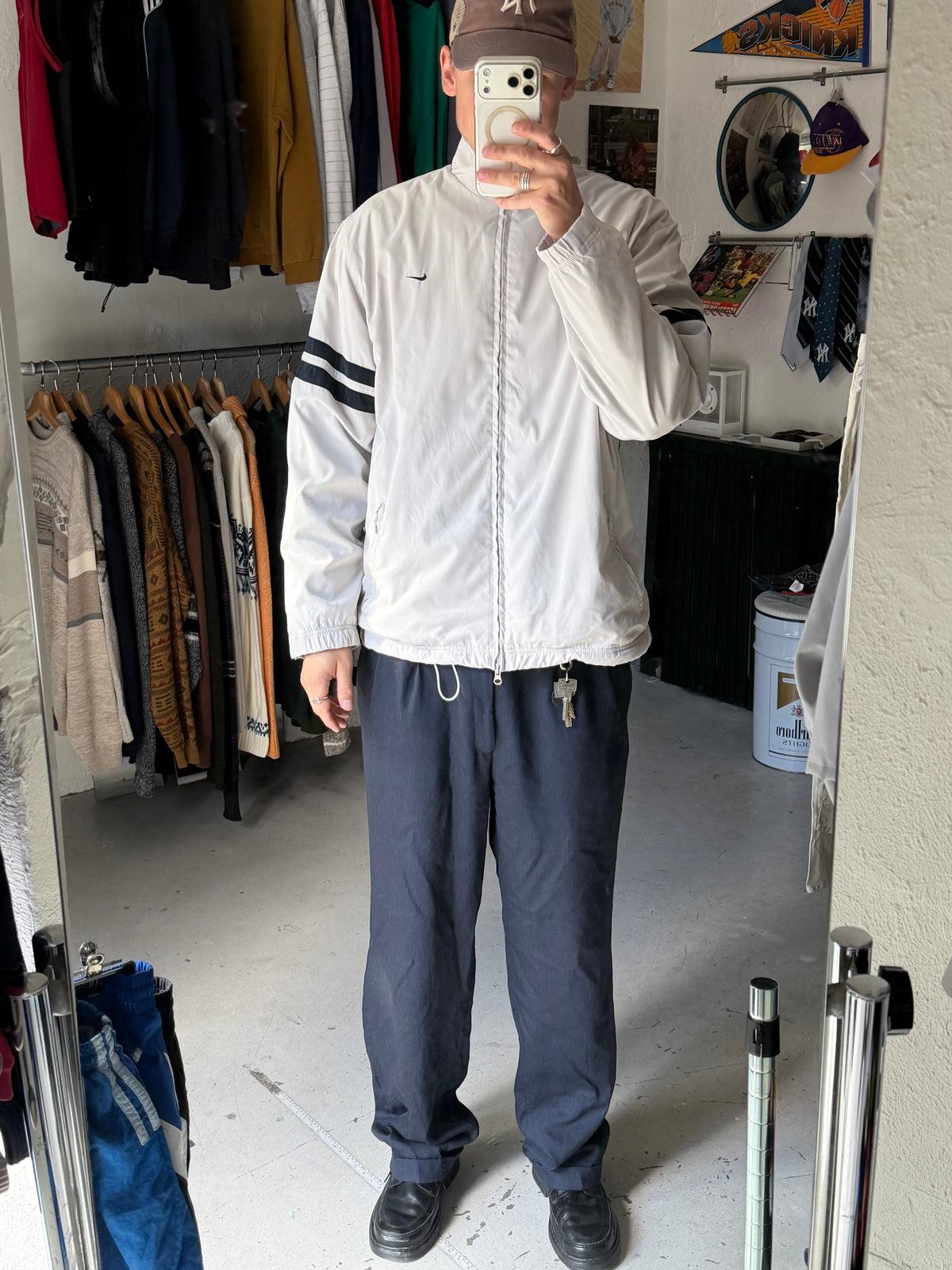 Nike | Vintage track jacket | Hvid/sort | L