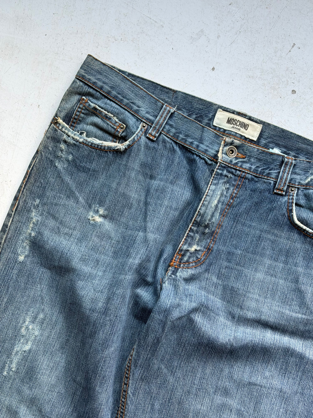 Moschino Jeans | Distressed jeans | Blå | W36/L36