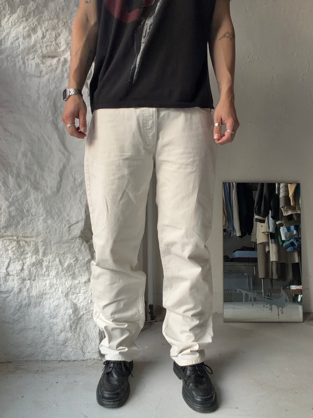 Armani Jeans | Vintage straight jeans | Hvid | W36/L36