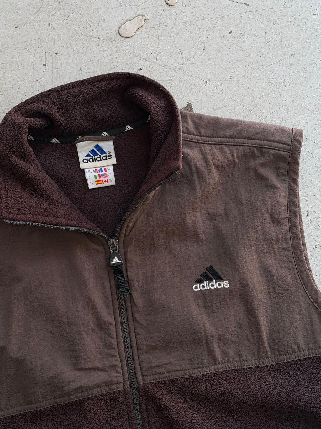 Adidas | Vintage fleecevest | Brun | L