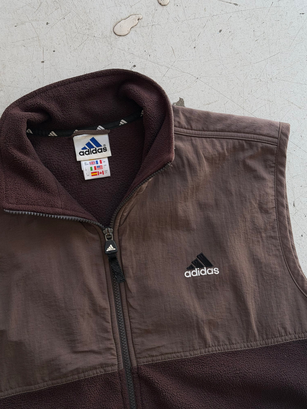 Adidas | Vintage fleecevest | Brun | L