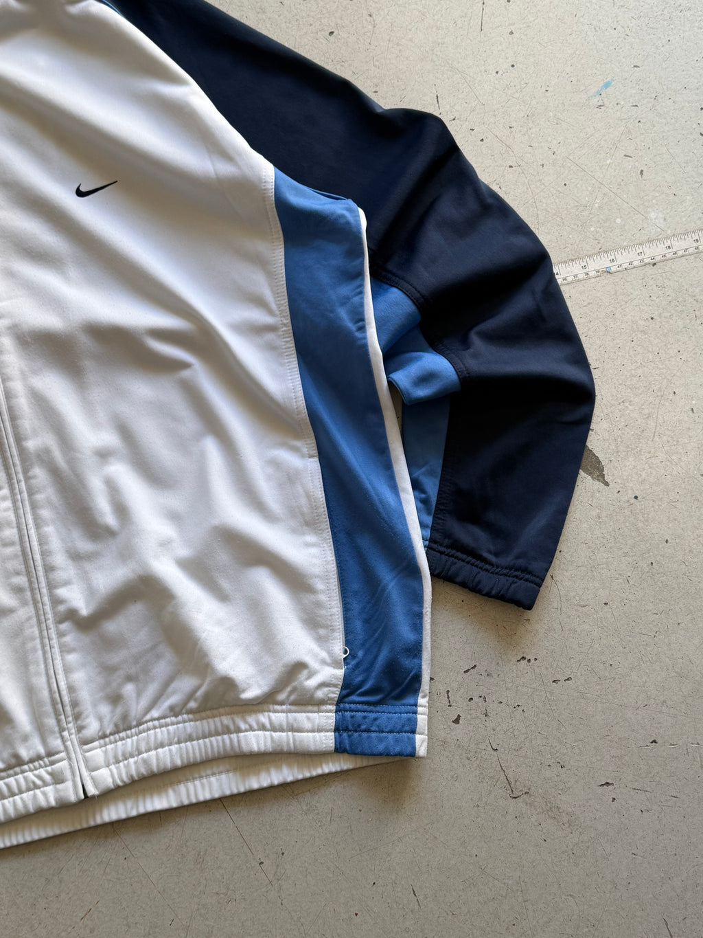 Nike | Vintage track jacket | Hvid/navy/blå | XXL