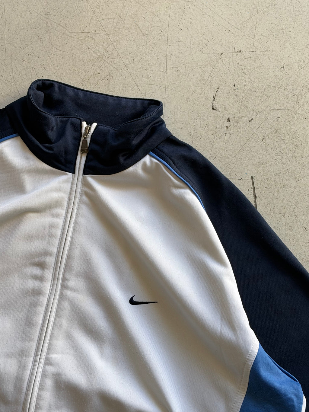 Nike | Vintage track jacket | Hvid/navy/blå | XXL