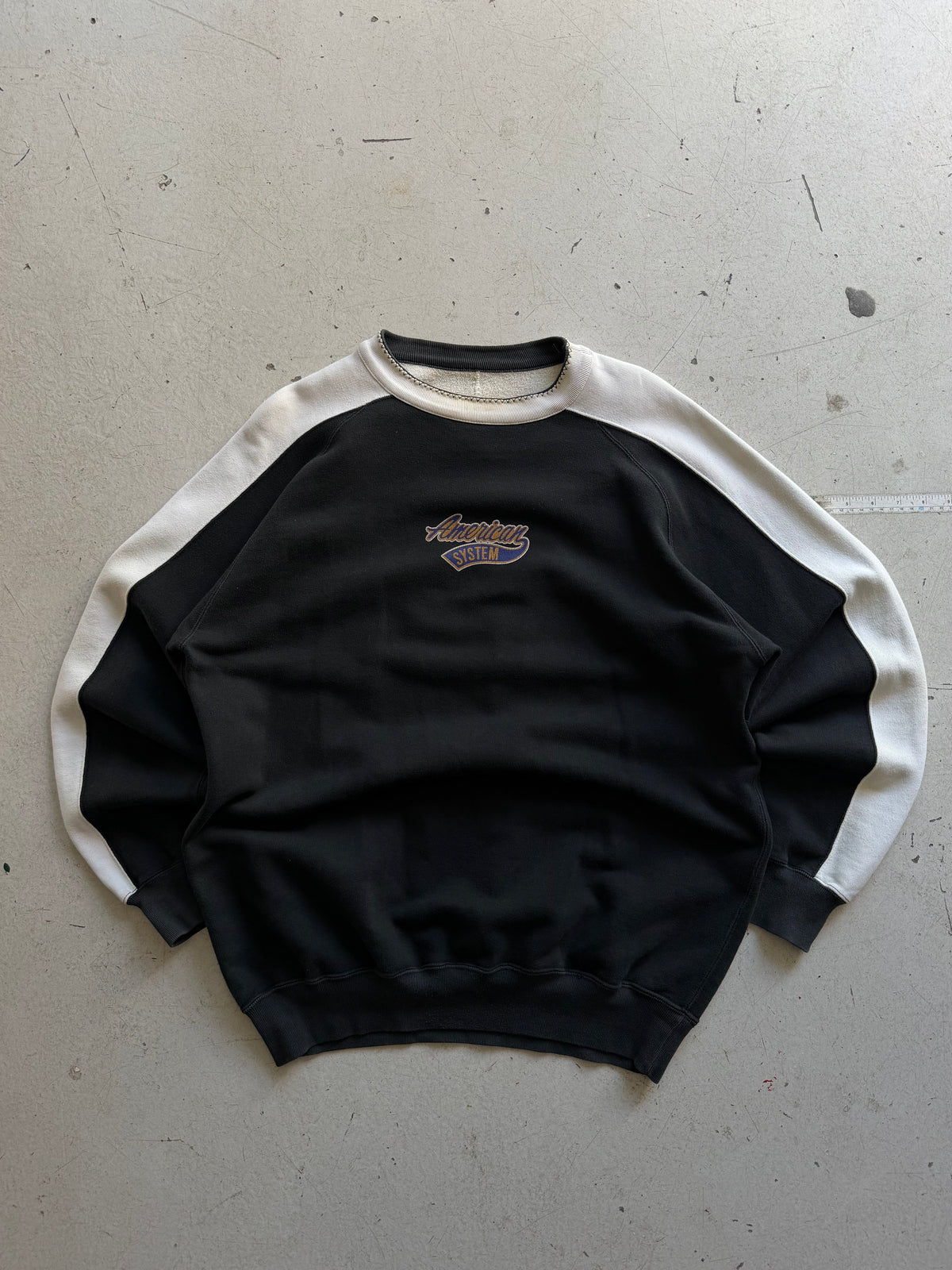 Vintage football sweatshirt | Sort/hvid | M