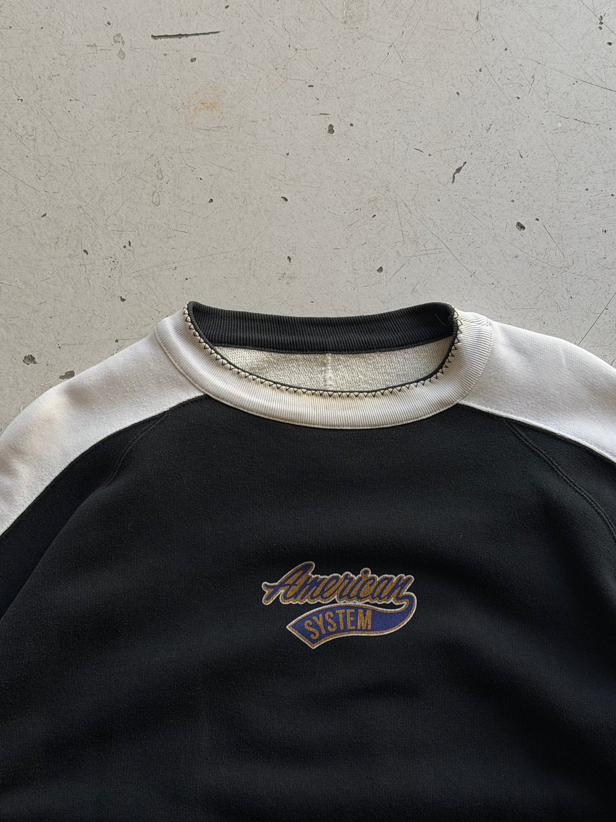 Vintage football sweatshirt | Sort/hvid | M