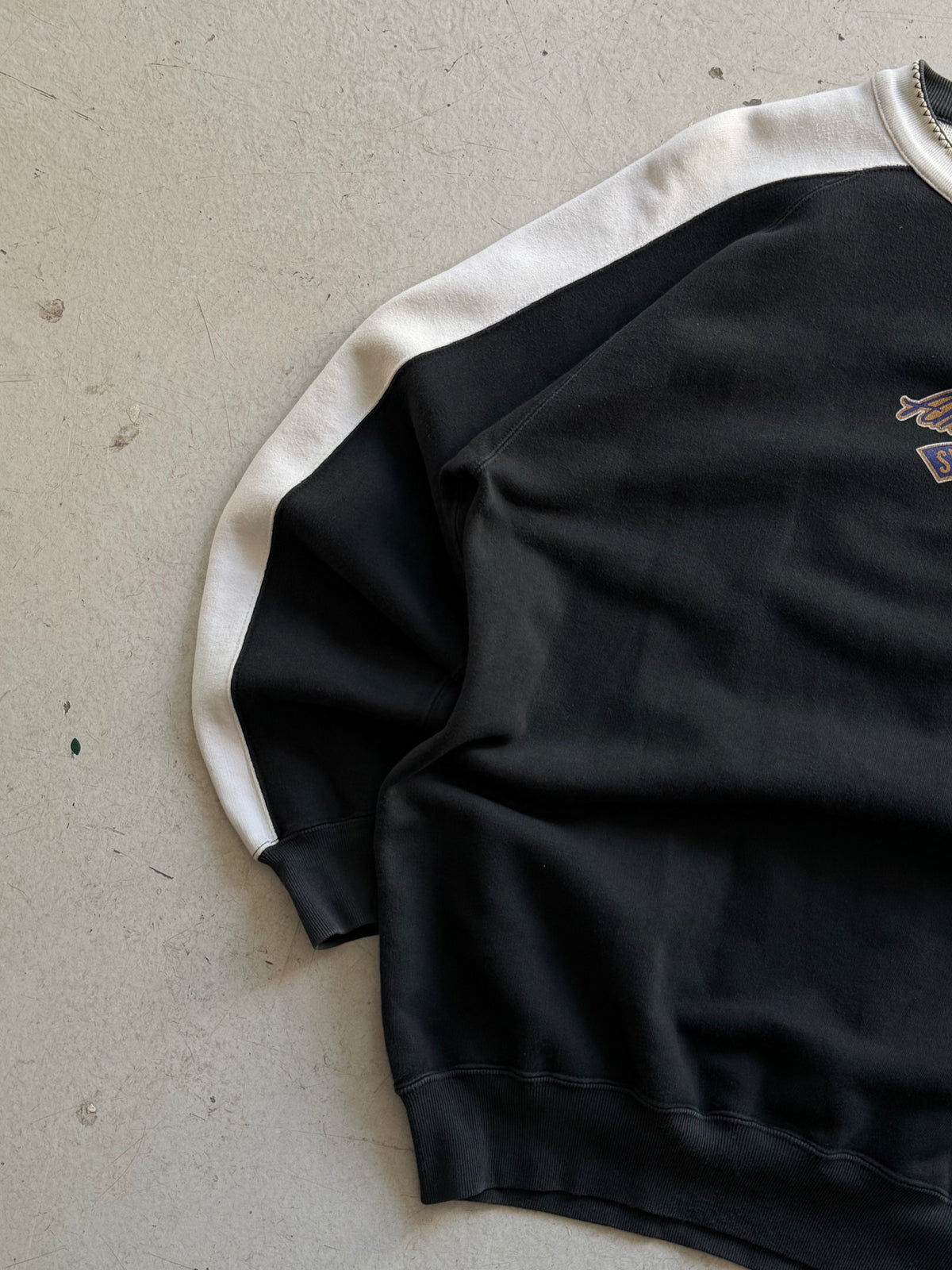 Vintage football sweatshirt | Sort/hvid | M