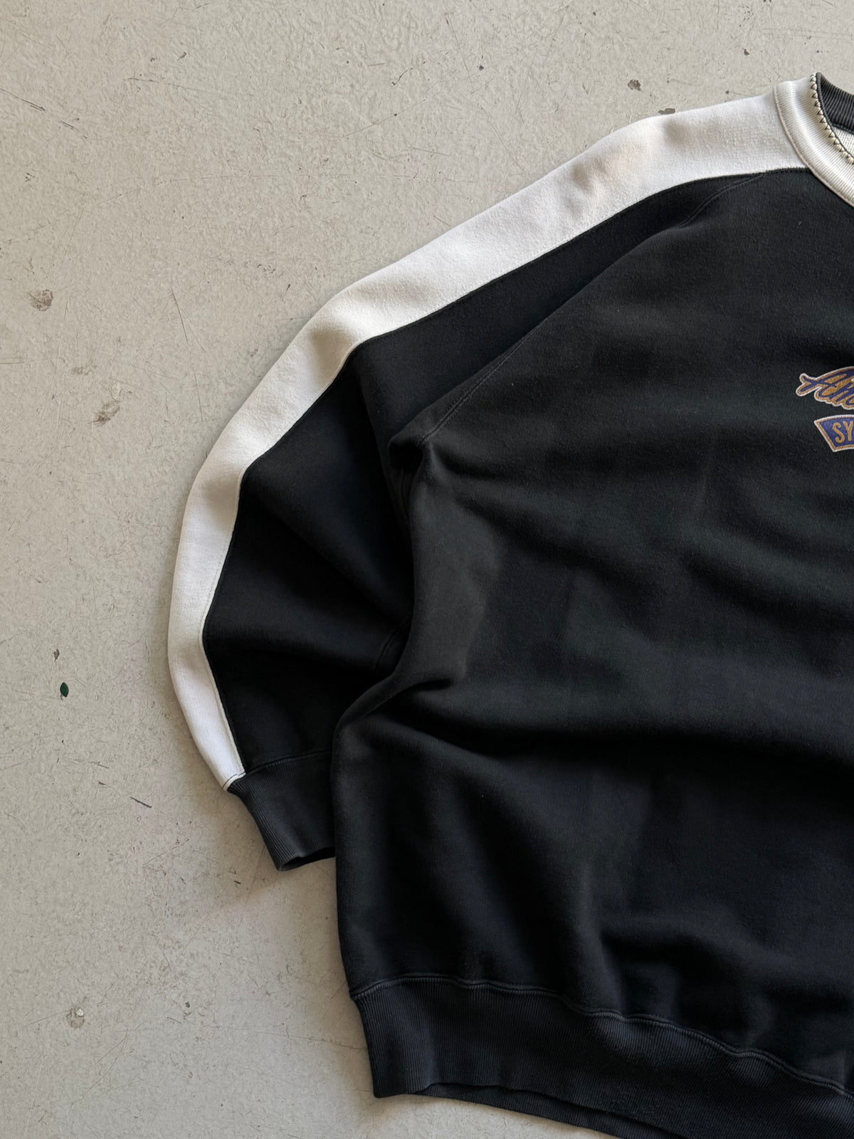Vintage football sweatshirt | Sort/hvid | M