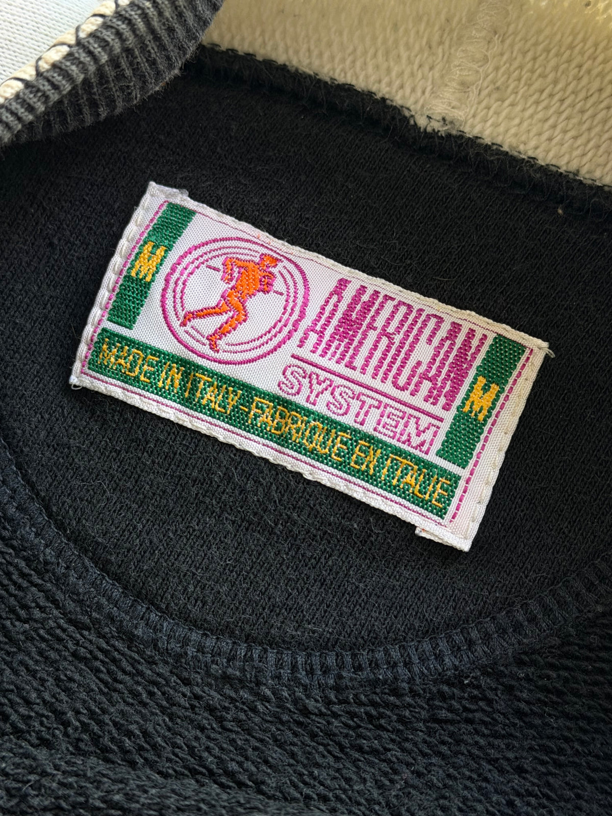 Vintage football sweatshirt | Sort/hvid | M