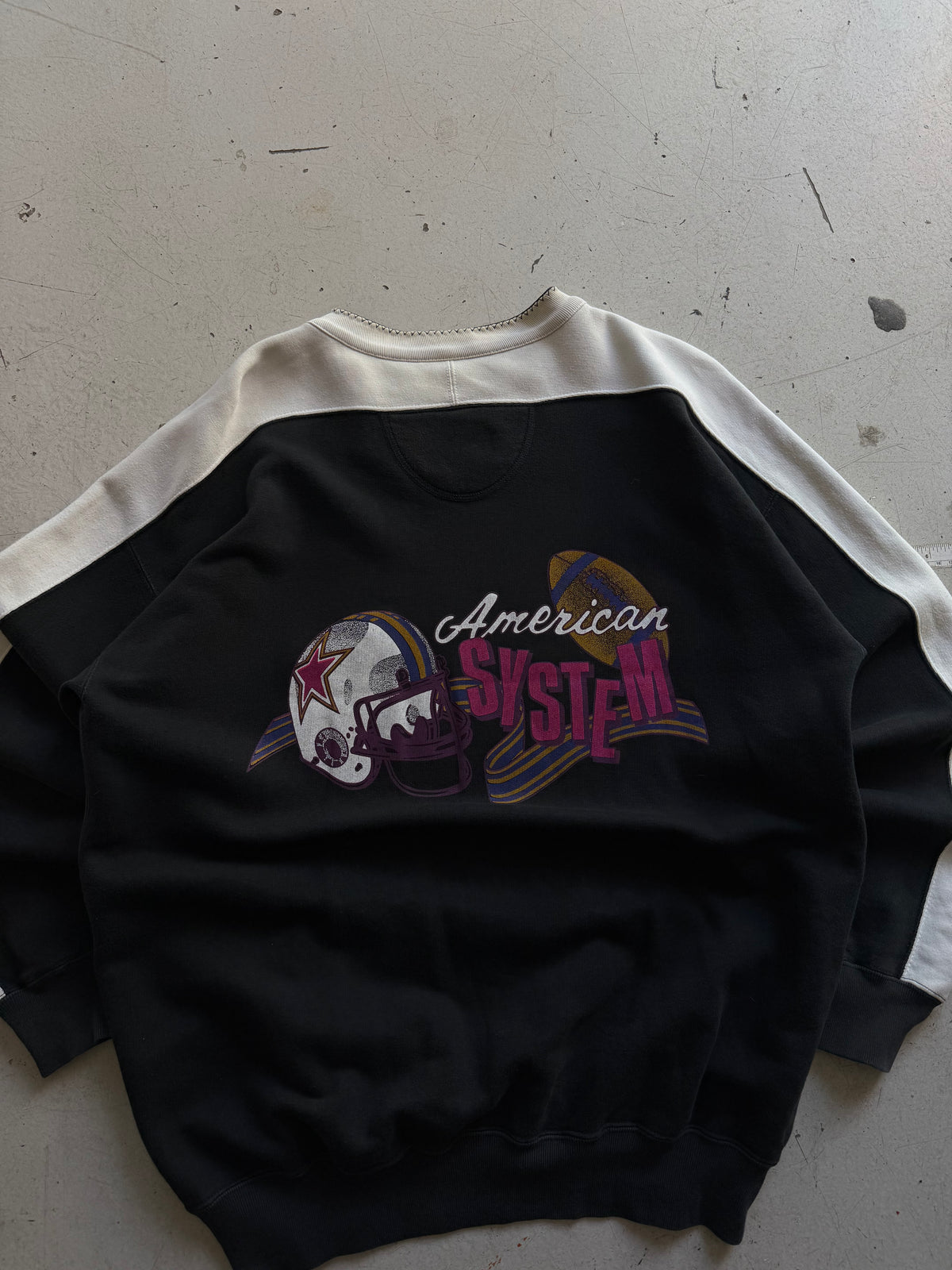 Vintage football sweatshirt | Sort/hvid | M