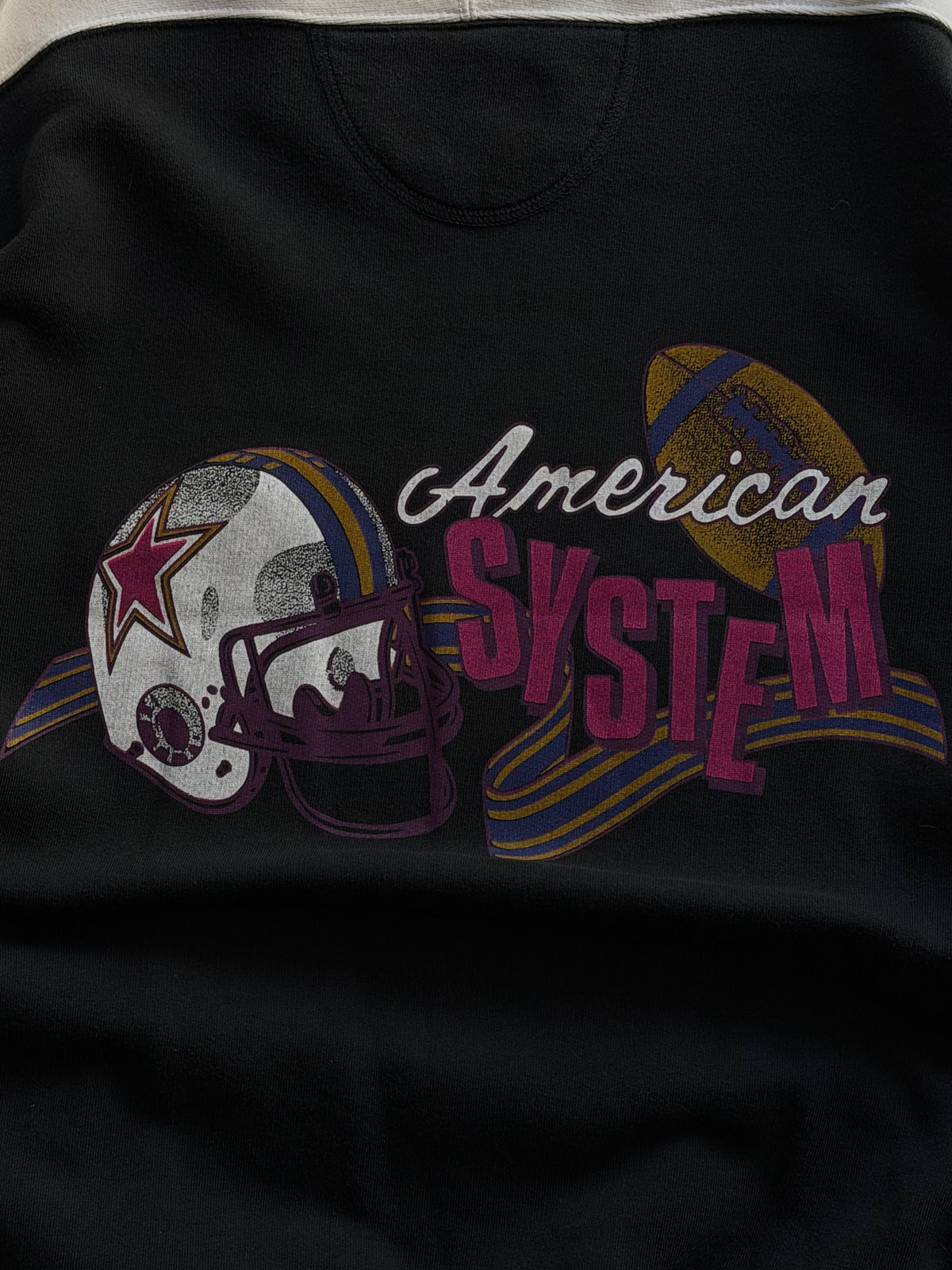 Vintage football sweatshirt | Sort/hvid | M