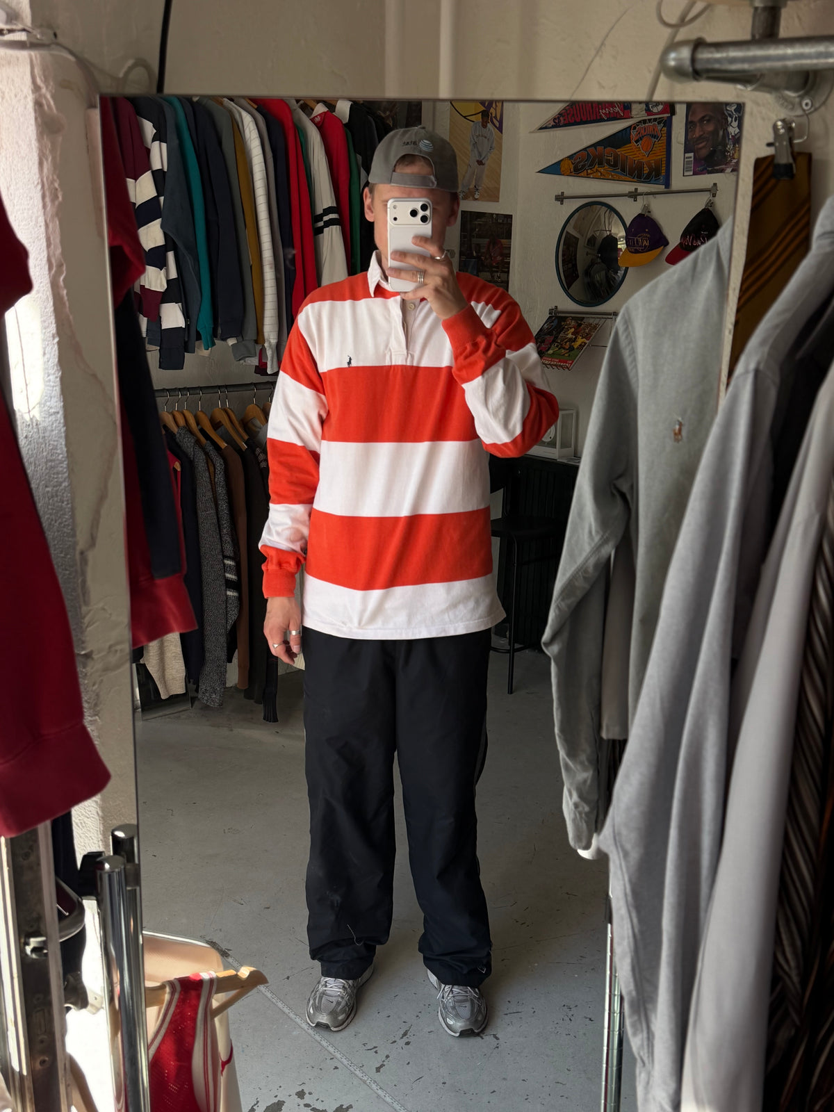 Polo Ralph Lauren | Vintage rugby shirt | Orange/hvid | L