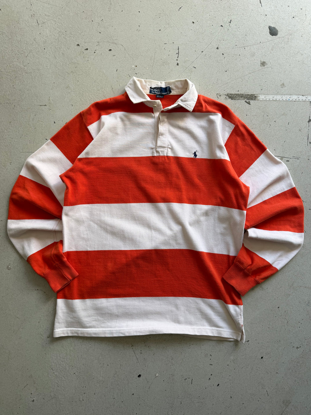 Polo Ralph Lauren | Vintage rugby shirt | Orange/hvid | L