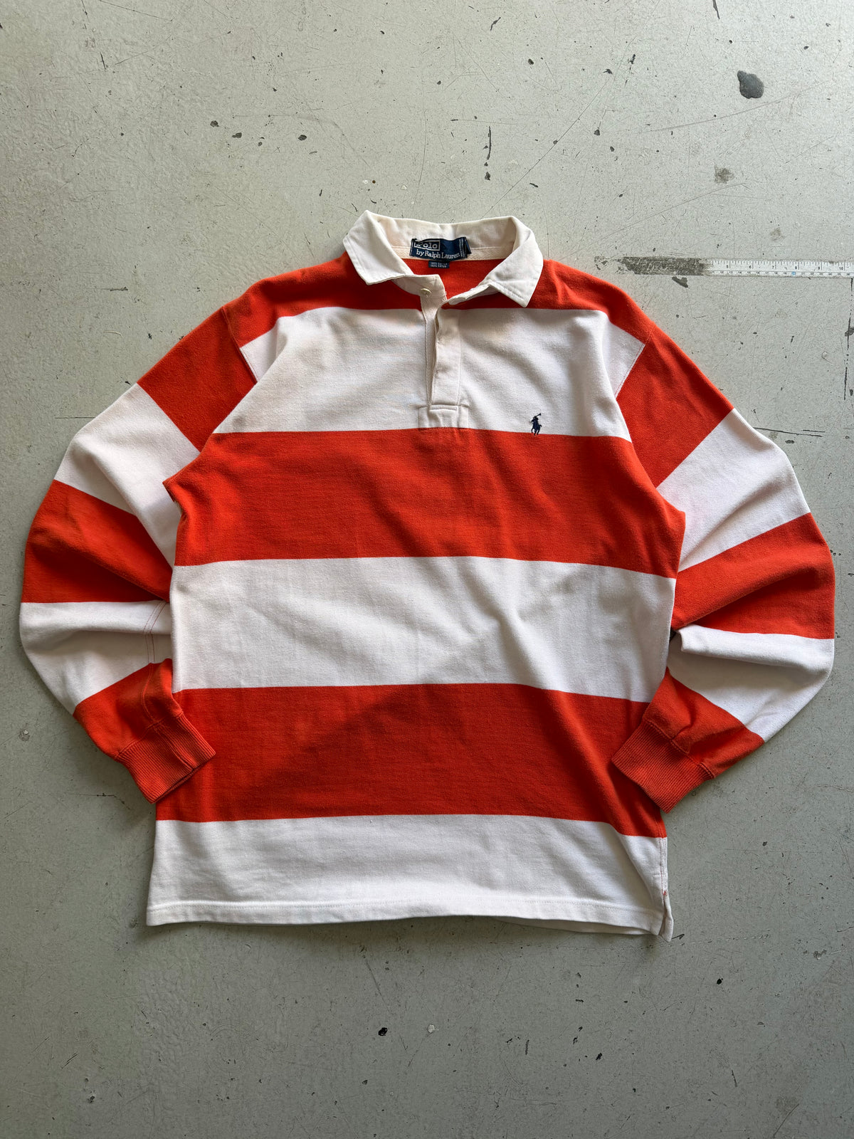Polo Ralph Lauren | Vintage rugby shirt | Orange/hvid | L