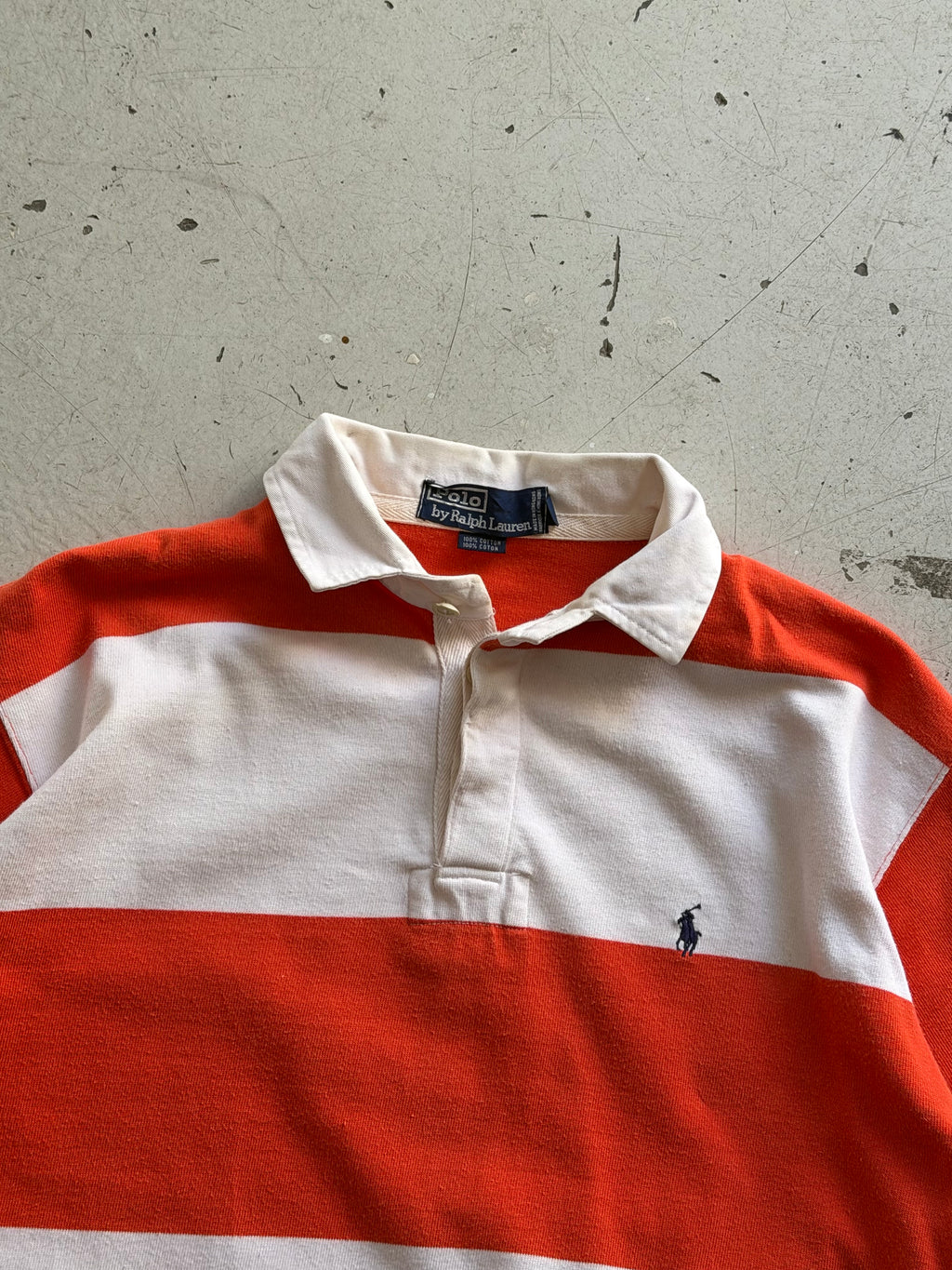 Polo Ralph Lauren | Vintage rugby shirt | Orange/hvid | L