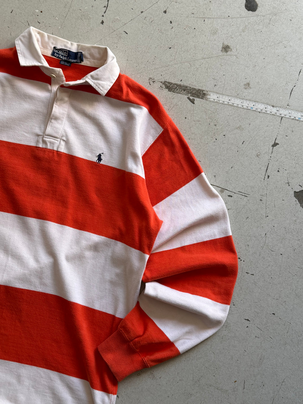 Polo Ralph Lauren | Vintage rugby shirt | Orange/hvid | L