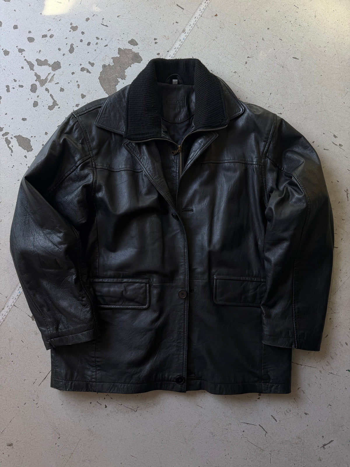 Burton | Vintage læderjakke | Sort | M