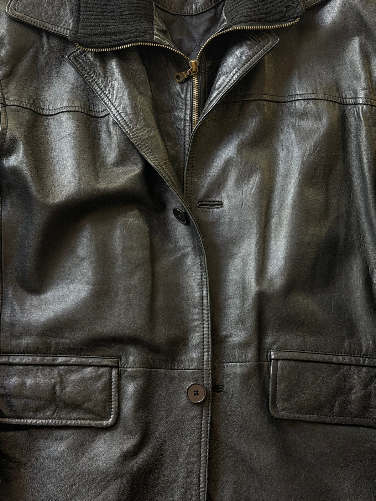Burton | Vintage læderjakke | Sort | M