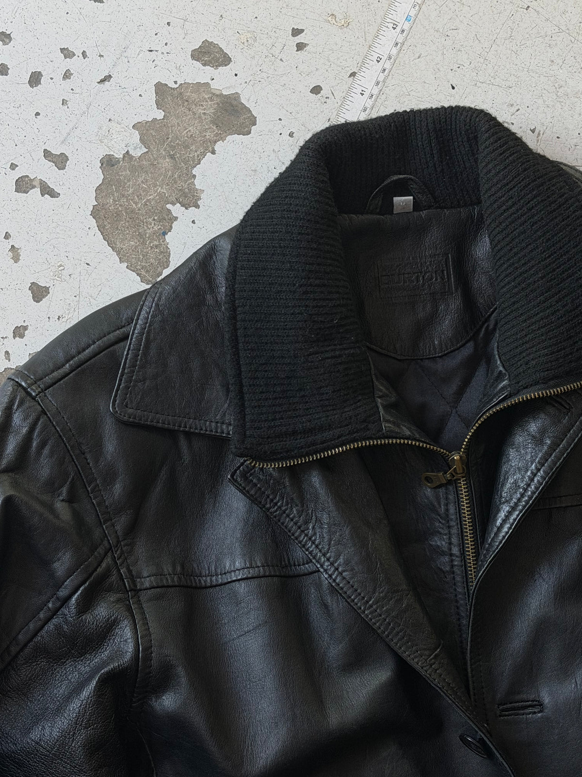 Burton | Vintage læderjakke | Sort | M