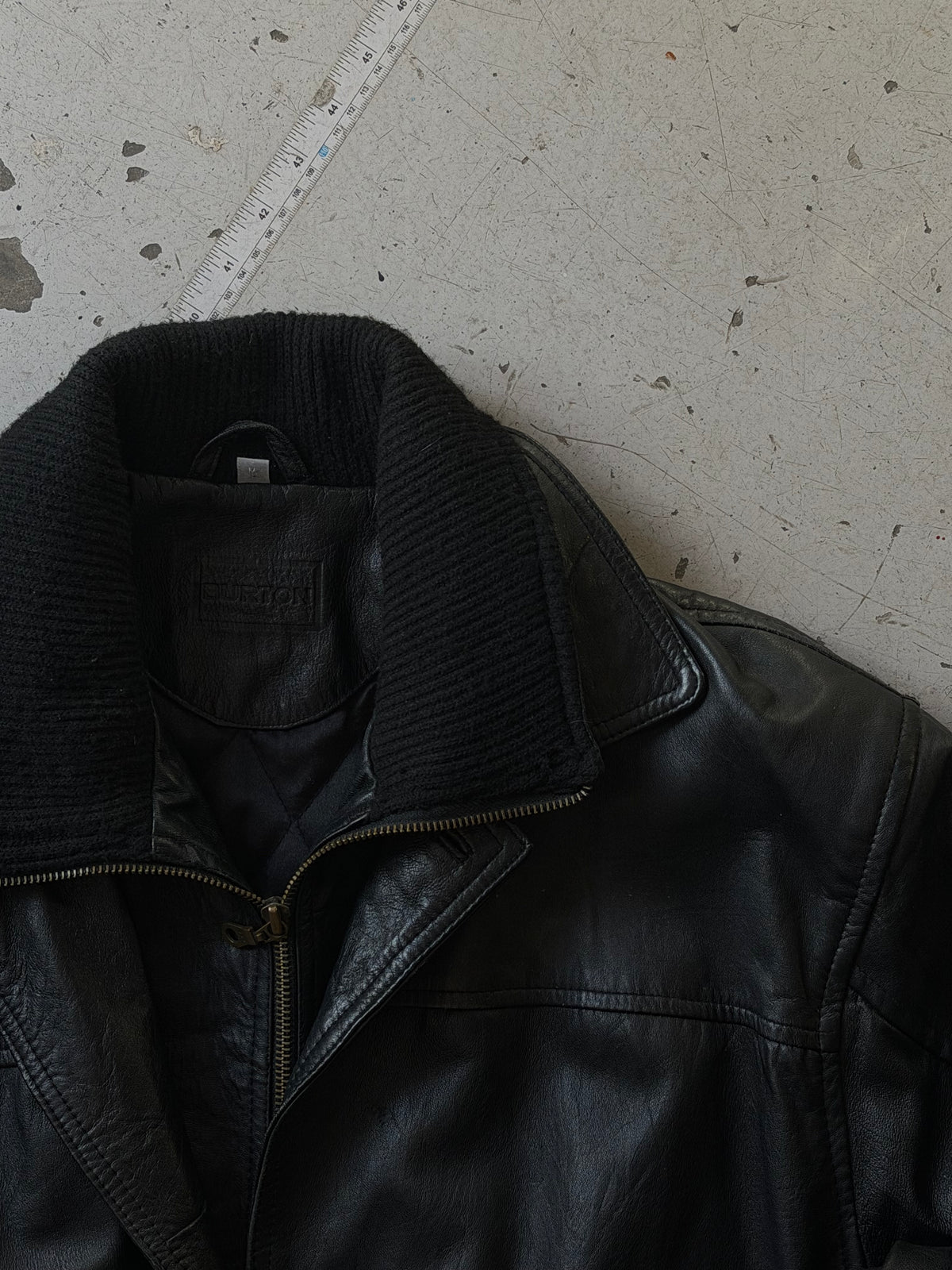 Burton | Vintage læderjakke | Sort | M
