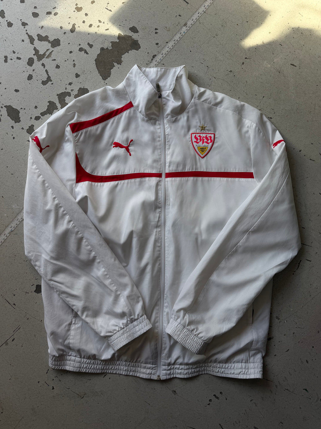 Puma x VfB Stuttgart | Vintage track jacket | Hvid/rød | XL