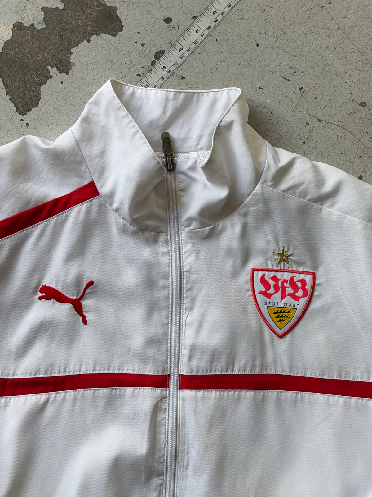 Puma x VfB Stuttgart | Vintage track jacket | Hvid/rød | XL