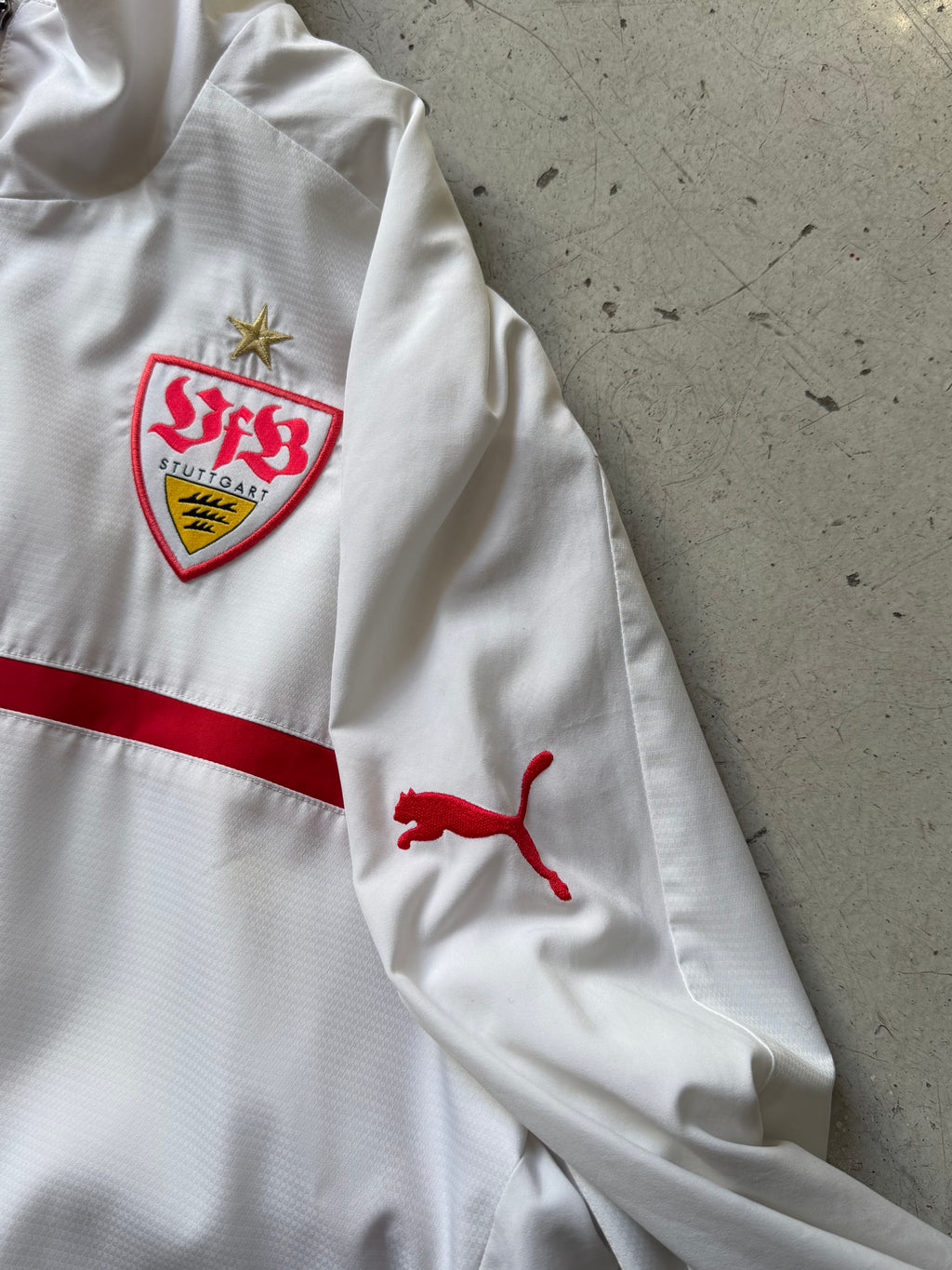 Puma x VfB Stuttgart | Vintage track jacket | Hvid/rød | XL