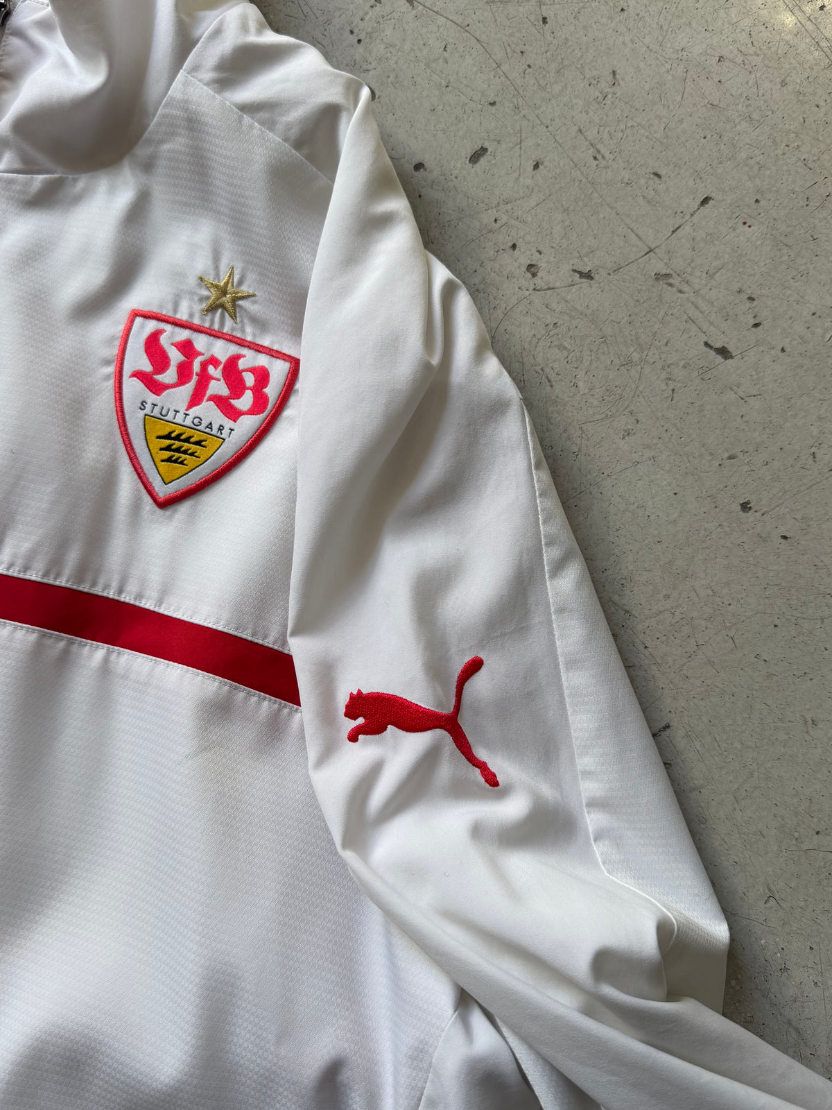 Puma x VfB Stuttgart | Vintage track jacket | Hvid/rød | XL