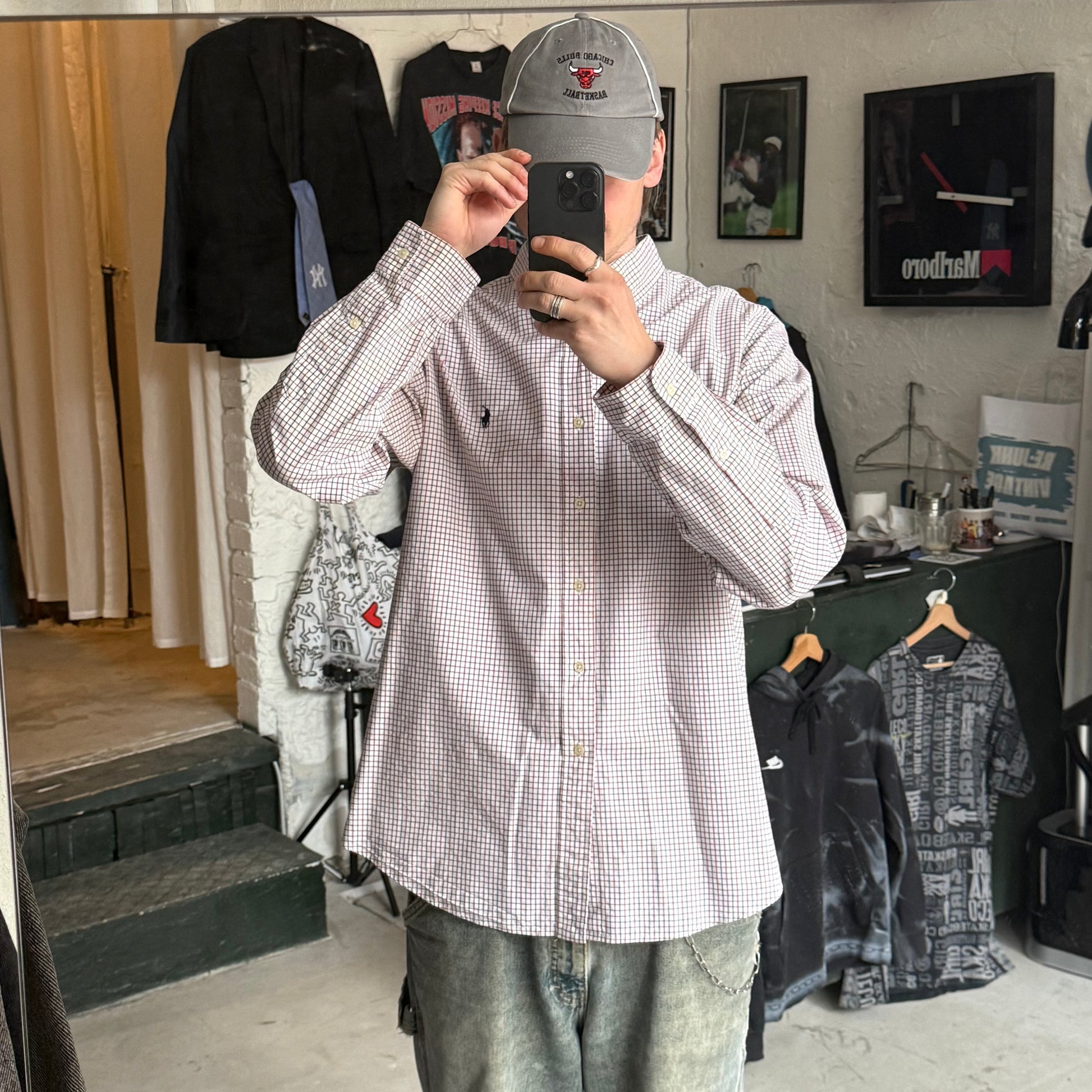 Ralph Lauren | skjorte | rød/hvid/blå tern | XL